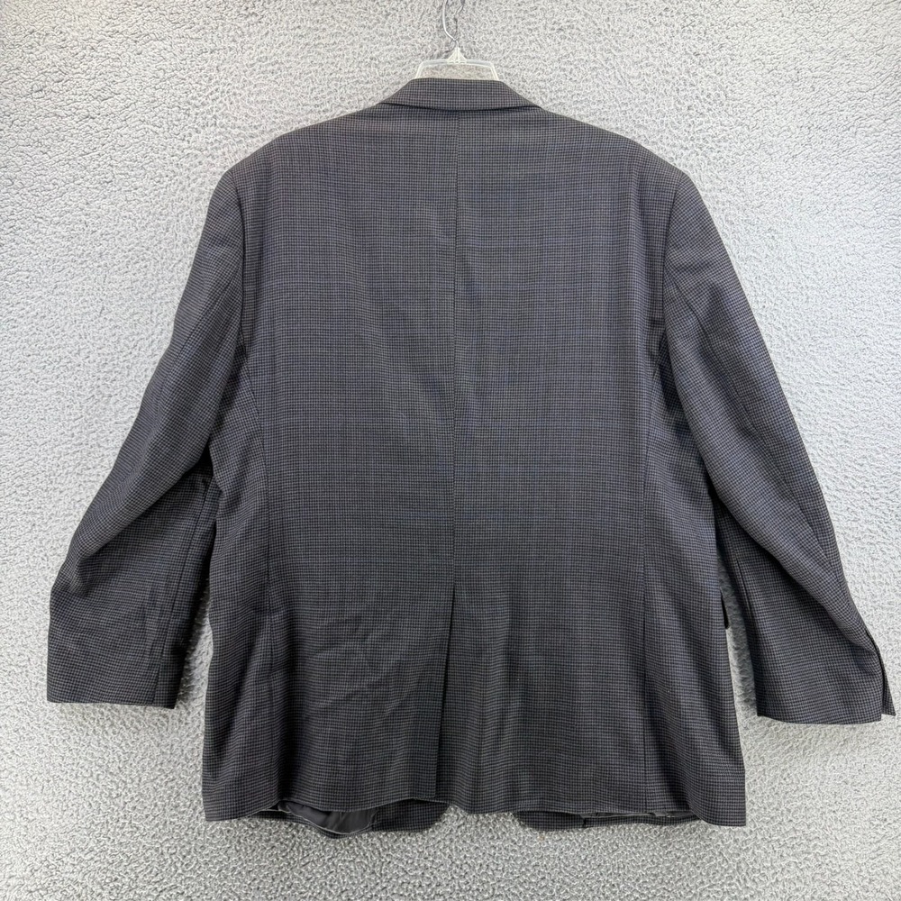 Jos A Bank Traveler Tailored Fit Sport Coat Blazer Men 48R Wool Houndstooth Gray - Picture 3 of 16